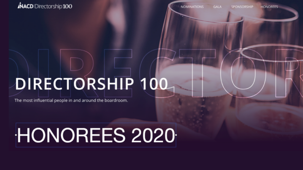 Part of the NACD Directorship 100 – Honorees 2020