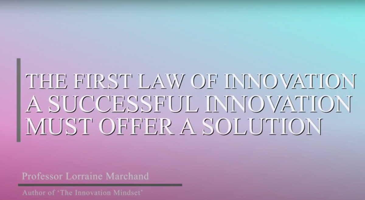 The 1st Law of Innovation: A Successful Innovation Must Offer a Solution