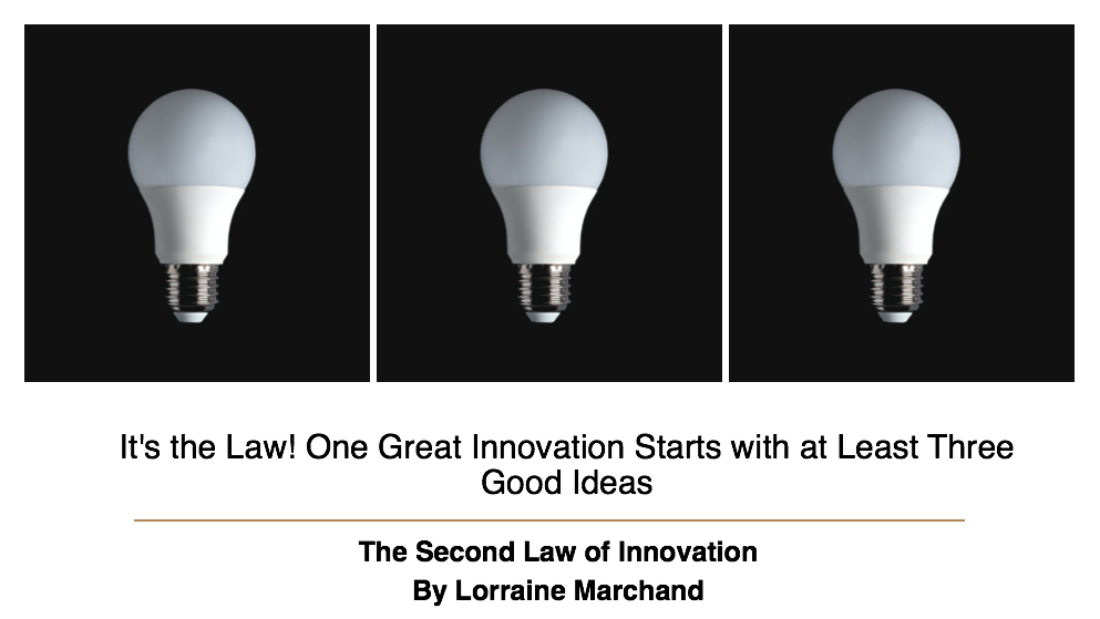 Law 2: It’s the Law! One Great Innovation Starts with at Least Three Good Ideas